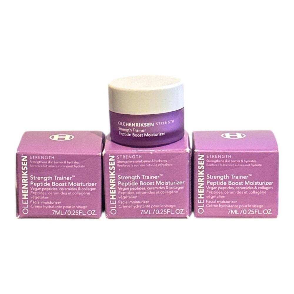 3x OLE HENRIKSEN STRENGTH TRAINER PEPTIDE BOOST MOISTURIZER 0.25oz/7ml each **T